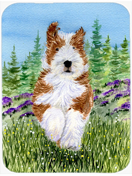 Bearded Collie Glass Cutting Board - Large