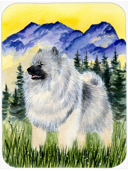 Keeshond Glass Cutting Board - Large
