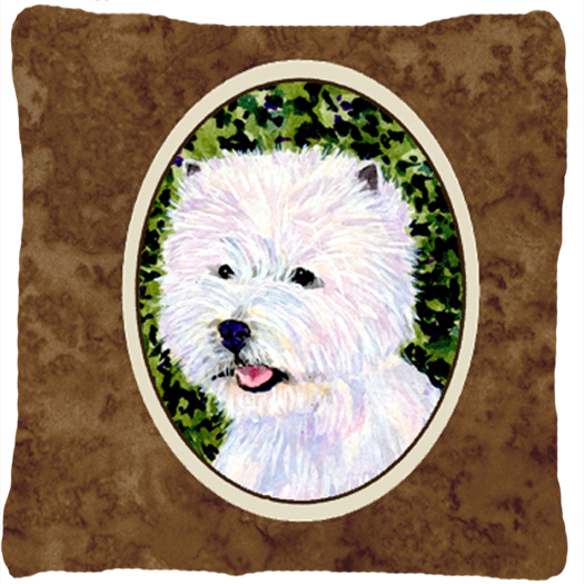Westie Decorative Fabric Pillow 14 x 14 in.