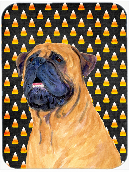 Mastiff Candy Corn Halloween Portrait Glass Cutting Board - Large