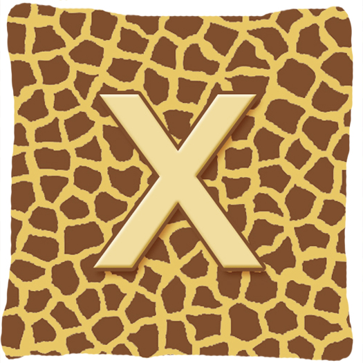 Monogram Initial X Giraffe Decorative Fabric Pillow