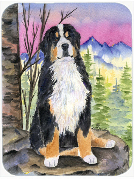 Bernese Mountain Dog Glass Cutting Board- Large