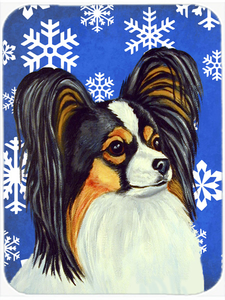 Papillon Winter Snowflakes Holiday Glass Cutting Board- Large