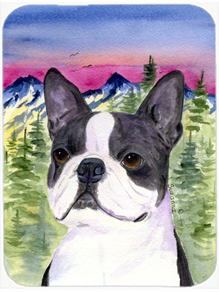 Boston Terrier Glass Cutting Board, Large