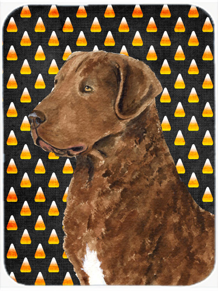 Chesapeake Bay Retriever Wheaten Candy Corn Halloween Glass Cutting Board- Large