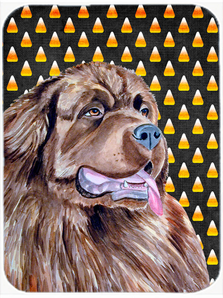 Newfoundland Candy Corn Halloween Portrait Glass Cutting Board- Large