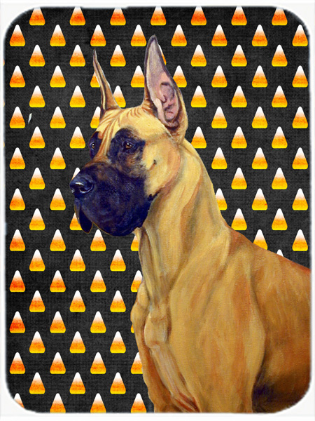 Great Dane Candy Corn Halloween Portrait Glass Cutting Board- Large
