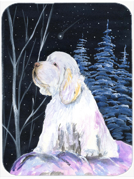 Clumber Spaniel Glass Cutting Board, Large