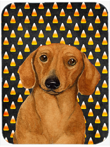 Dachshund Candy Corn Halloween Portrait Glass Cutting Board- Large