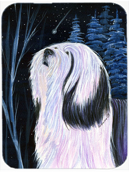 Tibetan Terrier Glass Cutting Board - Large