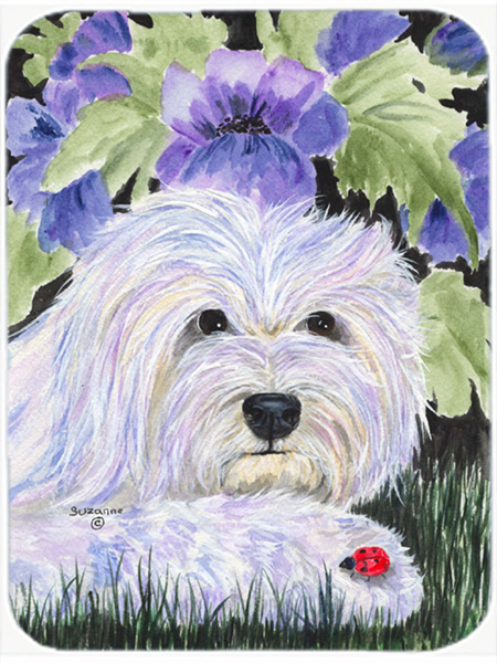 Coton De Tulear Glass Cutting Board- Large