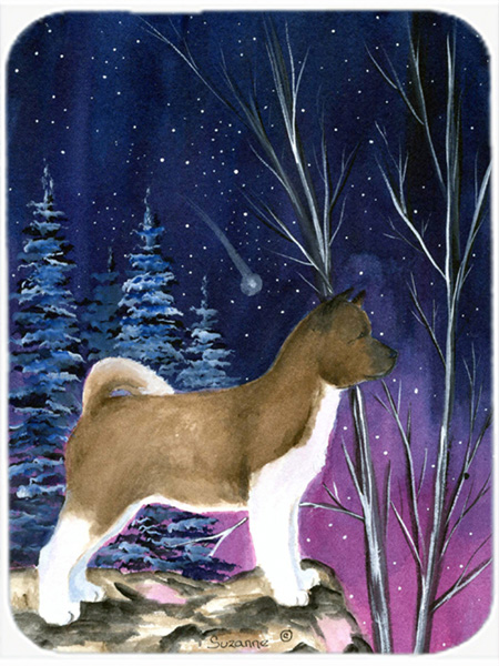 Starry Night Akita Glass Cutting Board, Large