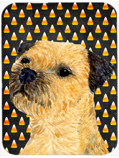 Border Terrier Candy Corn Halloween Portrait Glass Cutting Board- Large