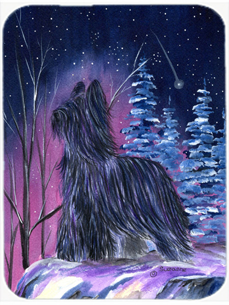 Starry Night Briard Glass Cutting Board- Large
