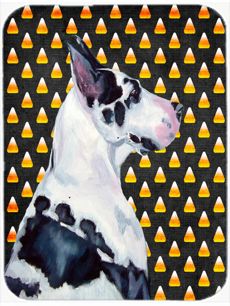 Great Dane Candy Corn Halloween Portrait Glass Cutting Board- Large