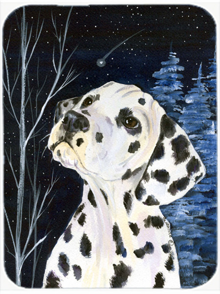Starry Night Dalmatian Glass Cutting Board- Large
