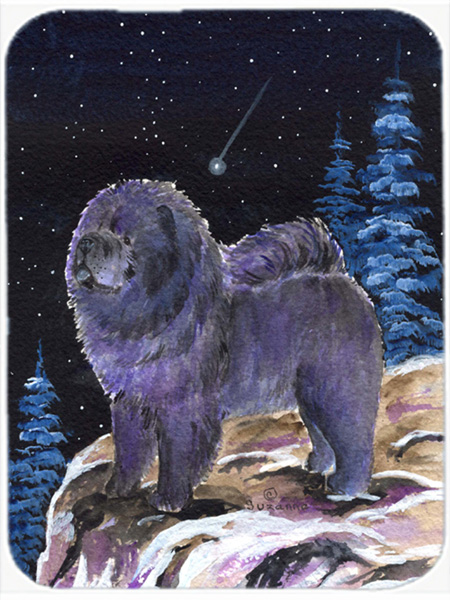 Starry Night Chow Chow Glass Cutting Board - Large