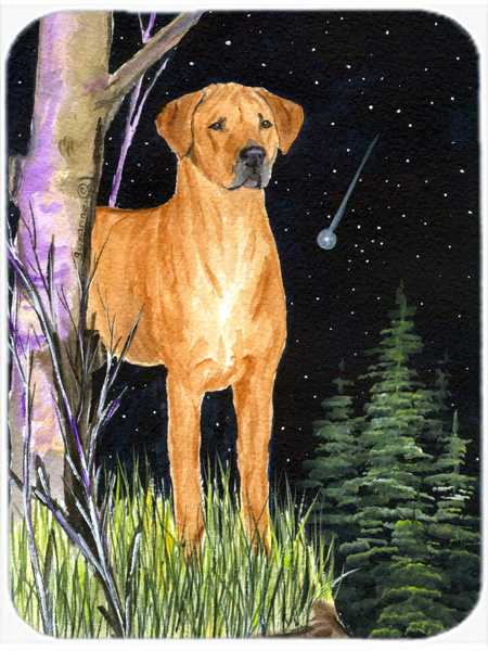Starry Night Rhodesian Ridgeback Glass Cutting Board - Large
