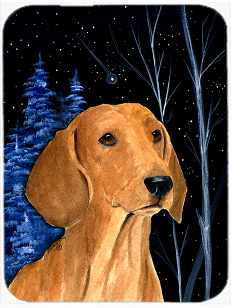 Starry Night Dachshund Glass Cutting Board - Large