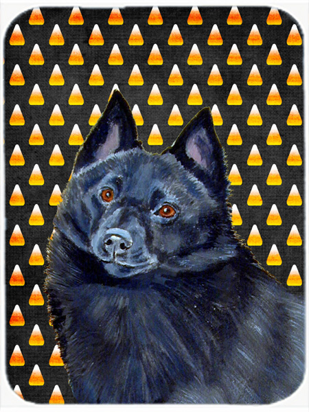 Schipperke Candy Corn Halloween Portrait Glass Cutting Board - Large