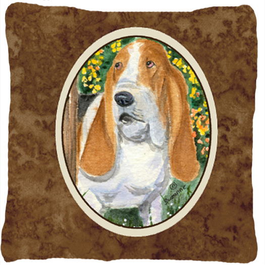 Basset Hound Indoor & Outdoor Fabric Decorative Pillow
