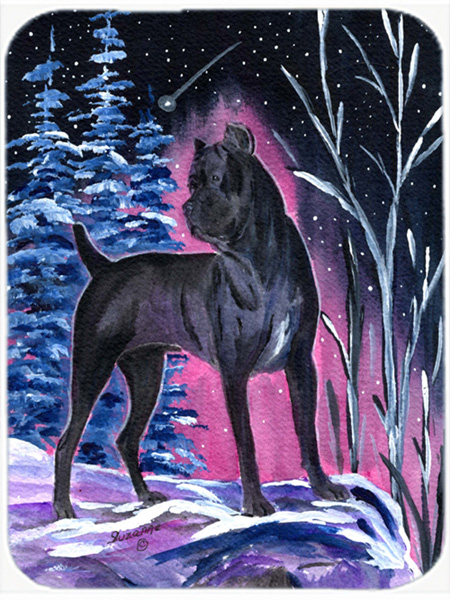 Starry Night Cane Corso Glass Cutting Board - Large