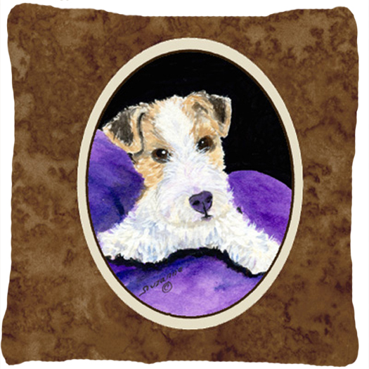 Fox Terrier Indoor & Outdoor Fabric Decorative Pillow