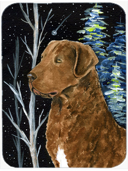 Starry Night Chesapeake Bay Retriever Glass Cutting Board - Large