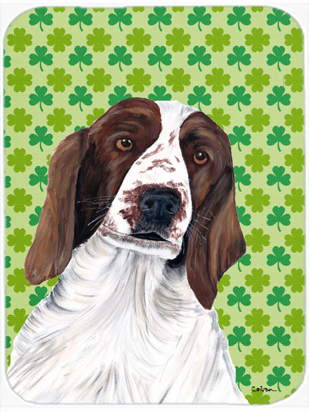 Welsh Springer Spaniel St. Patricks Day Shamrock Glass Cutting Board- Large
