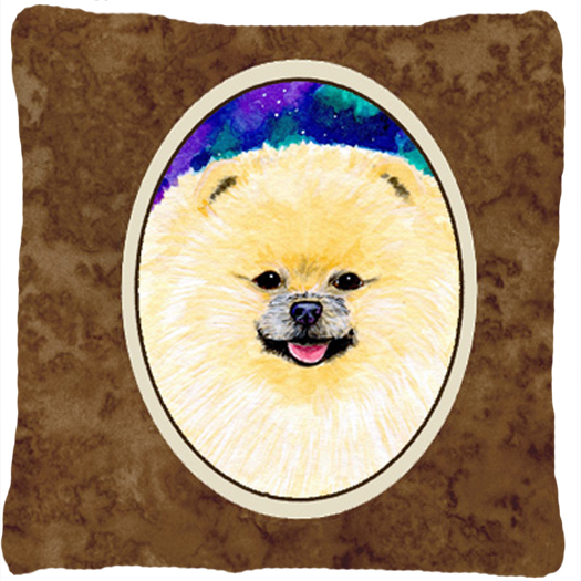 Pomeranian Fabric Decorative Pillow - 14 x 14 in.