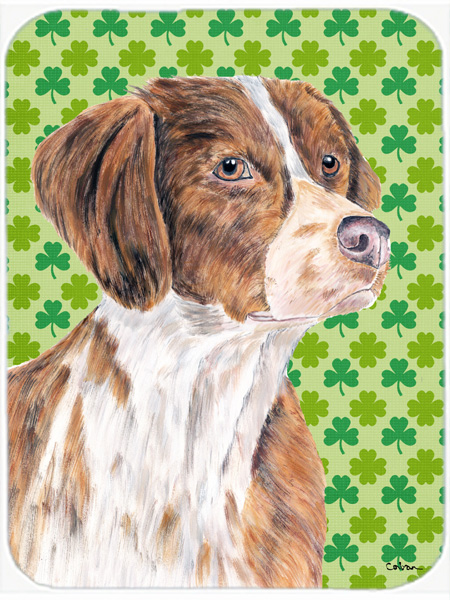 Brittany St. Patricks Day Shamrock Portrait Glass Cutting Board- Large