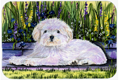 Coton De Tulear Glass Cutting Board- Large