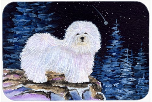 12 x 15 in. Starry Night Coton De Tulear Glass Cutting Board, Large