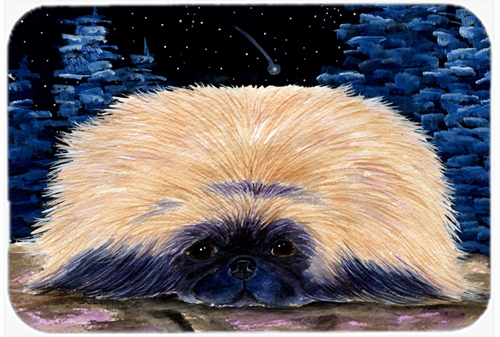 Starry Night Pekingese Glass Cutting Board- Large