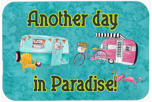 Picture of Carolines Treasures 8758LCB 12 x 15 in. Another Day in Paradise Glass Cutting Board- Large