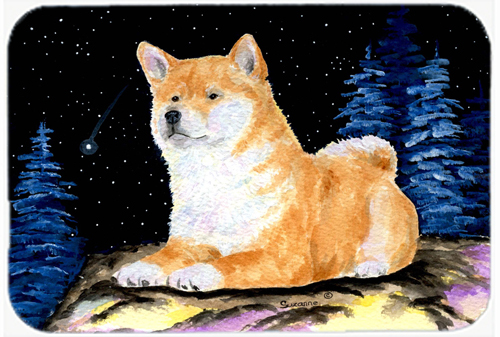 Starry Night Shiba Inu Glass Cutting Board- Large