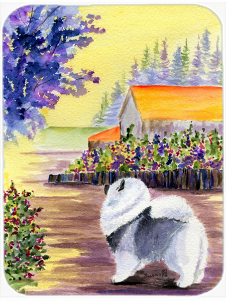 Keeshond Glass Cutting Board- Large