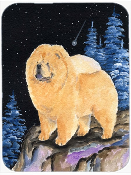 Starry Night Chow Chow Glass Cutting Board - Large