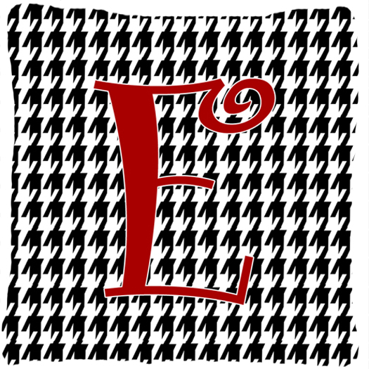 Picture of Carolines Treasures CJ1035-EPW1414 14 x 14 in. Monogram Initial E Houndstooth Black Fabric Decorative Pillow