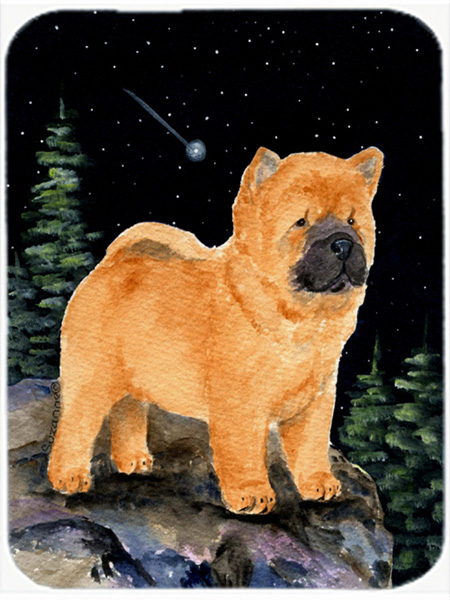 Starry Night Chow Chow Glass Cutting Board - Large