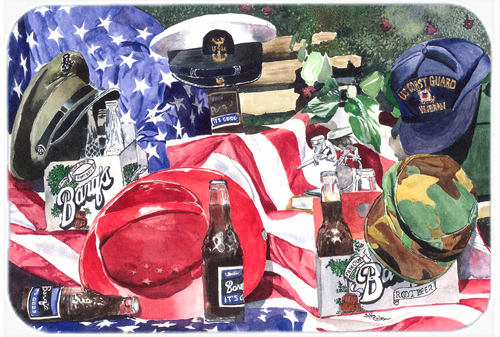 Picture of Carolines Treasures 1012LCB 15 x 12 in. Barqs and Armed Forces Glass Cutting Board- Large