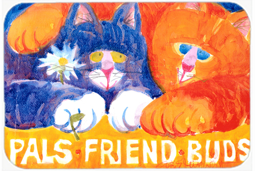 Picture of Carolines Treasures 6029LCB 15 x 12 in. Cats Pals Friends Buds Glass Cutting Board- Large