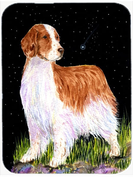 Starry Night Welsh Springer Spaniel Glass Cutting Board - Large