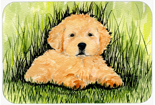 Golden Retriever Glass Cutting Board- Large