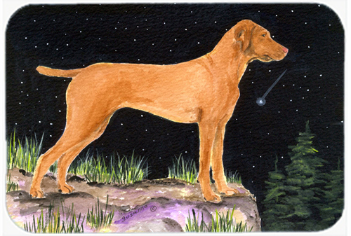 Starry Night Vizsla Glass Cutting Board- Large