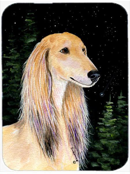 Starry Night Saluki Glass Cutting Board- Large