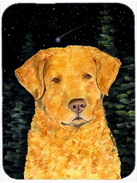 Starry Night Chesapeake Bay Retriever Glass Cutting Board- Large