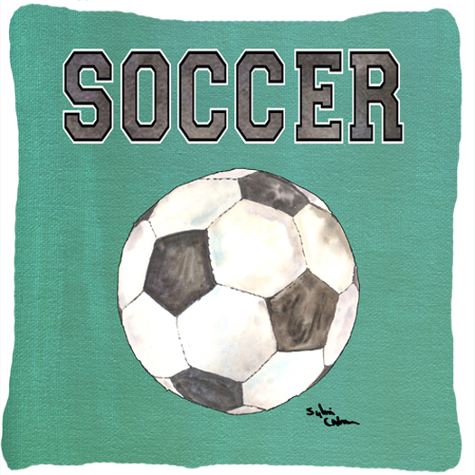 14 x 14 in. Soccer Fabric Decorative Pillow