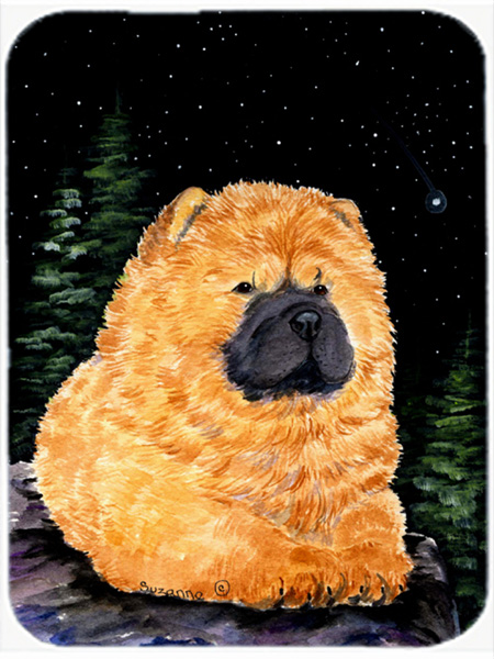 Starry Night Chow Chow Glass Cutting Board- Large
