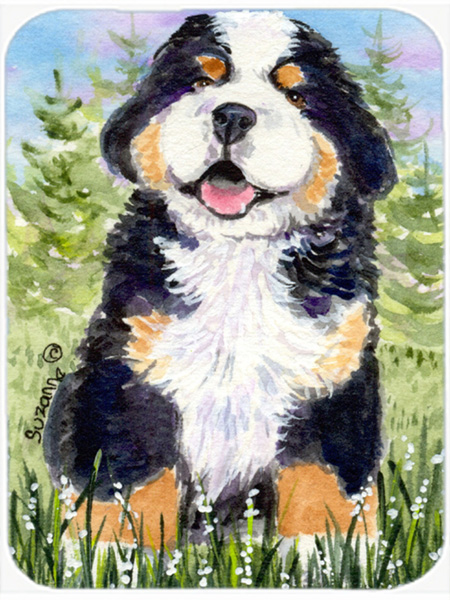 Bernese Mountain Dog Glass Cutting Board- Large
